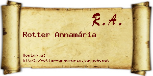 Rotter Annamária névjegykártya